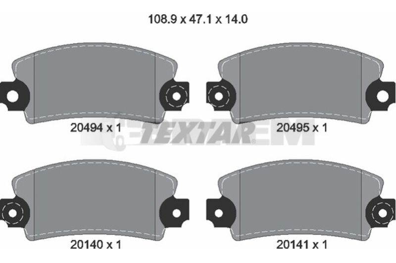 Lkw- und Busersatzteile - Bremssystem - Scheibenbremse und Trommelbremse - Scheibenbremsbelagsatz - TEX2049401