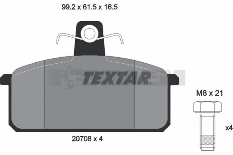 Lkw- und Busersatzteile - Bremssystem - Scheibenbremse und Trommelbremse - Scheibenbremsbelagsatz - TEX2070803