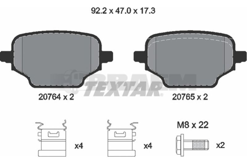 Lkw- und Busersatzteile - Bremssystem - Scheibenbremse und Trommelbremse - Scheibenbremsbelagsatz - TEX2076401
