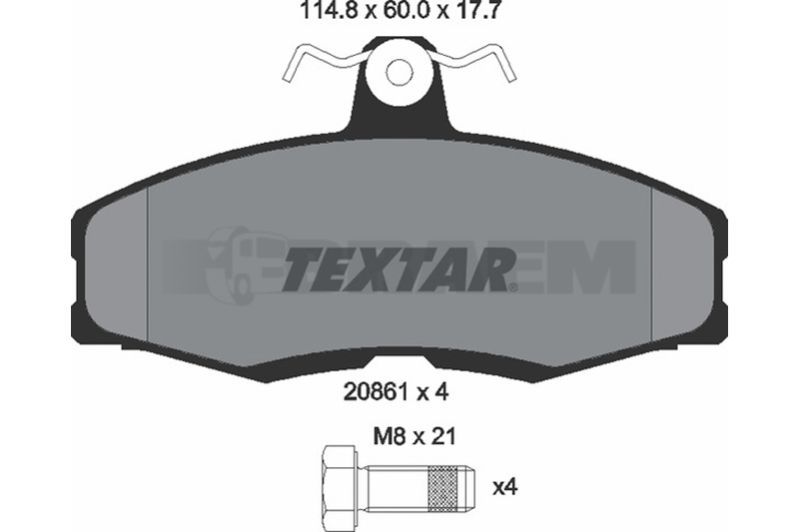 Lkw- und Busersatzteile - Bremssystem - Scheibenbremse und Trommelbremse - Scheibenbremsbelagsatz - TEX2086105