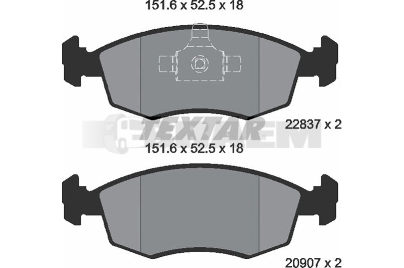 Lkw- und Busersatzteile - Bremssystem - Scheibenbremse und Trommelbremse - Scheibenbremsbelagsatz - TEX2090704
