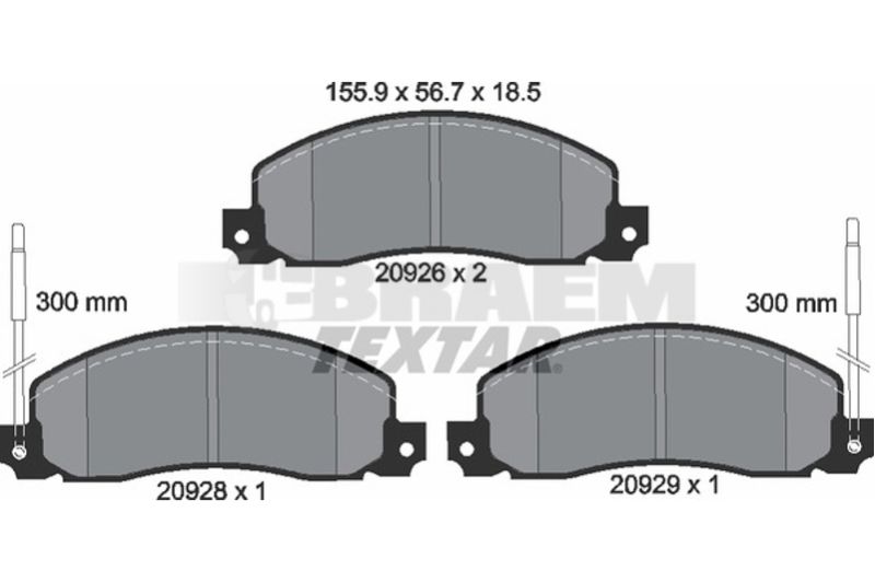 Lkw- und Busersatzteile - Bremssystem - Scheibenbremse und Trommelbremse - Scheibenbremsbelagsatz - TEX2092602