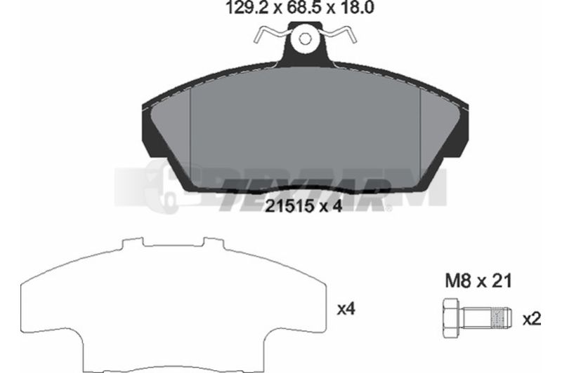 Lkw- und Busersatzteile - Bremssystem - Scheibenbremse und Trommelbremse - Scheibenbremsbelagsatz - TEX2151504