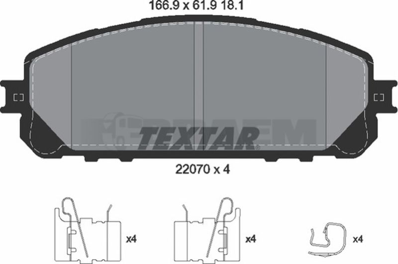 Lkw- und Busersatzteile - Bremssystem - Scheibenbremse und Trommelbremse - Scheibenbremsbelagsatz - TEX2207001