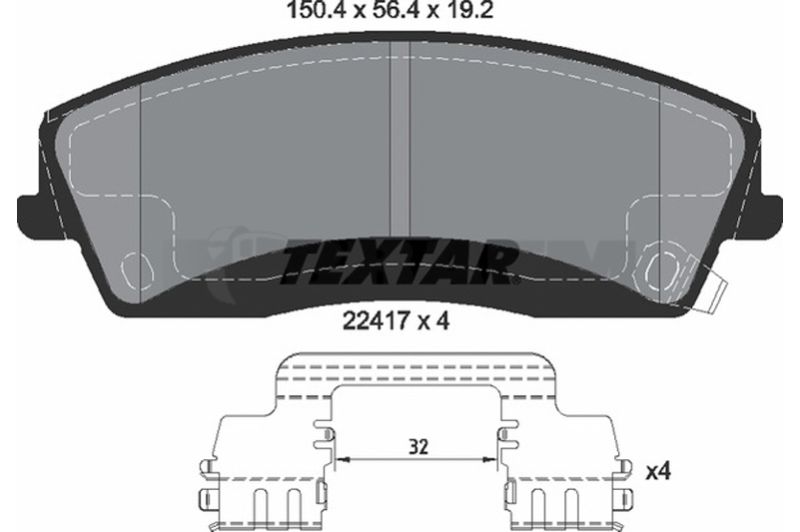 Lkw- und Busersatzteile - Bremssystem - Scheibenbremse und Trommelbremse - Scheibenbremsbelagsatz - TEX2241701
