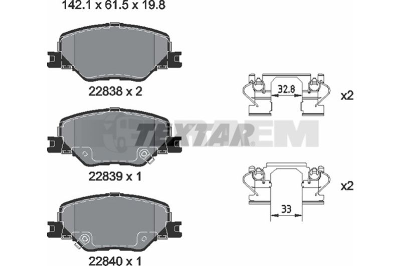 Lkw- und Busersatzteile - Bremssystem - Scheibenbremse und Trommelbremse - Scheibenbremsbelagsatz - TEX2283801