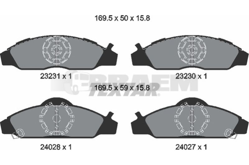 Lkw- und Busersatzteile - Bremssystem - Scheibenbremse und Trommelbremse - Scheibenbremsbelagsatz - TEX2323101