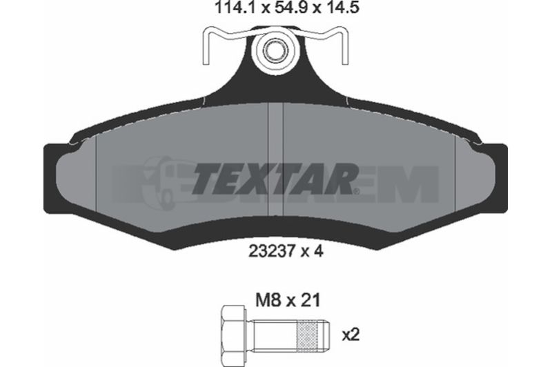 Lkw- und Busersatzteile - Bremssystem - Scheibenbremse und Trommelbremse - Scheibenbremsbelagsatz - TEX2323701