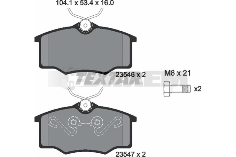 Lkw- und Busersatzteile - Bremssystem - Scheibenbremse und Trommelbremse - Scheibenbremsbelagsatz - TEX2354601