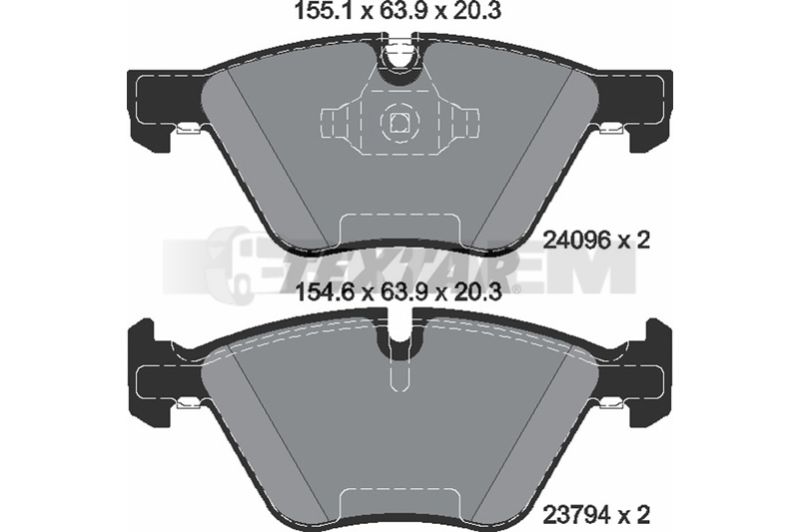 Lkw- und Busersatzteile - Bremssystem - Scheibenbremse und Trommelbremse - Scheibenbremsbelagsatz - TEX2409601