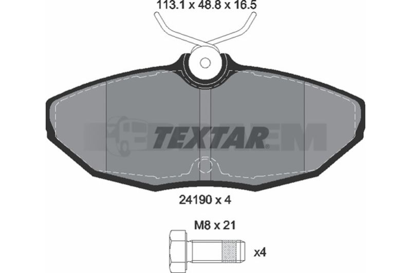 Lkw- und Busersatzteile - Bremssystem - Scheibenbremse und Trommelbremse - Scheibenbremsbelagsatz - TEX2419001