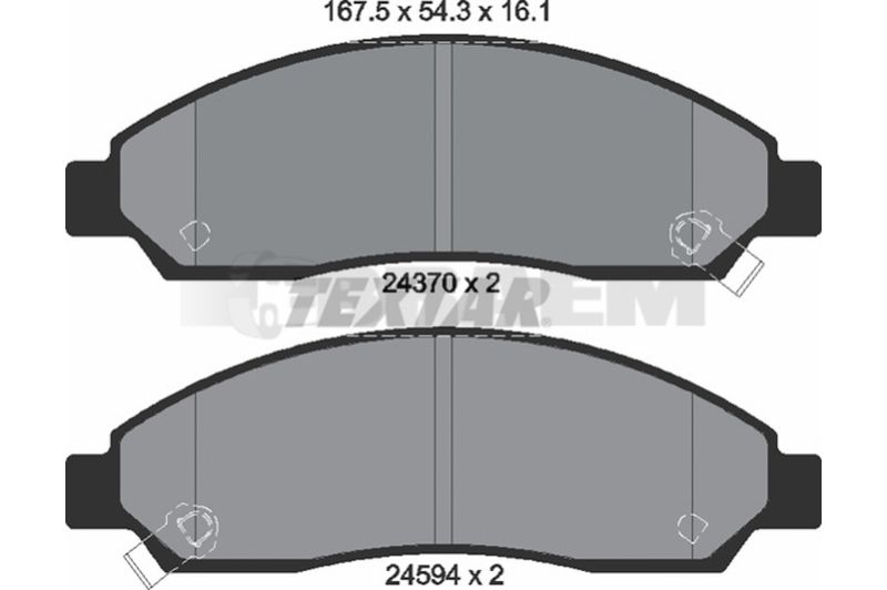 Lkw- und Busersatzteile - Bremssystem - Scheibenbremse und Trommelbremse - Scheibenbremsbelagsatz - TEX2437001