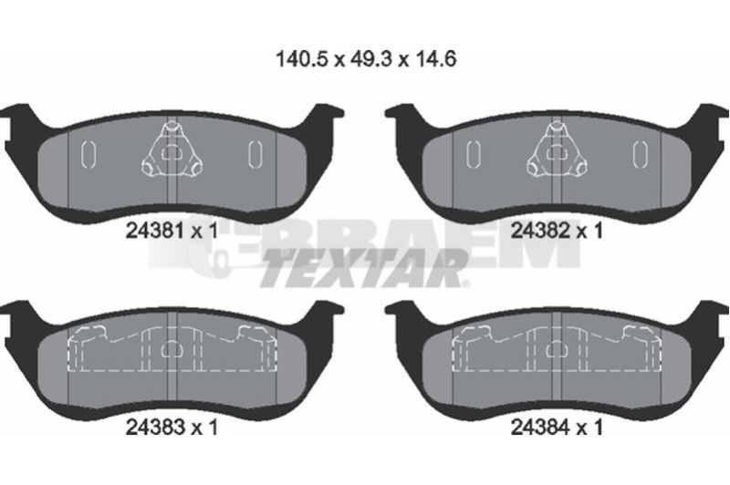Truck and bus spare parts - Brake system - Brake discs and brake drums - Brake lining - TEX2437501