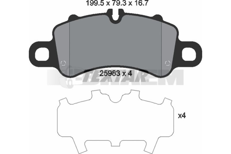 Lkw- und Busersatzteile - Bremssystem - Scheibenbremse und Trommelbremse - Scheibenbremsbelagsatz - TEX2598301