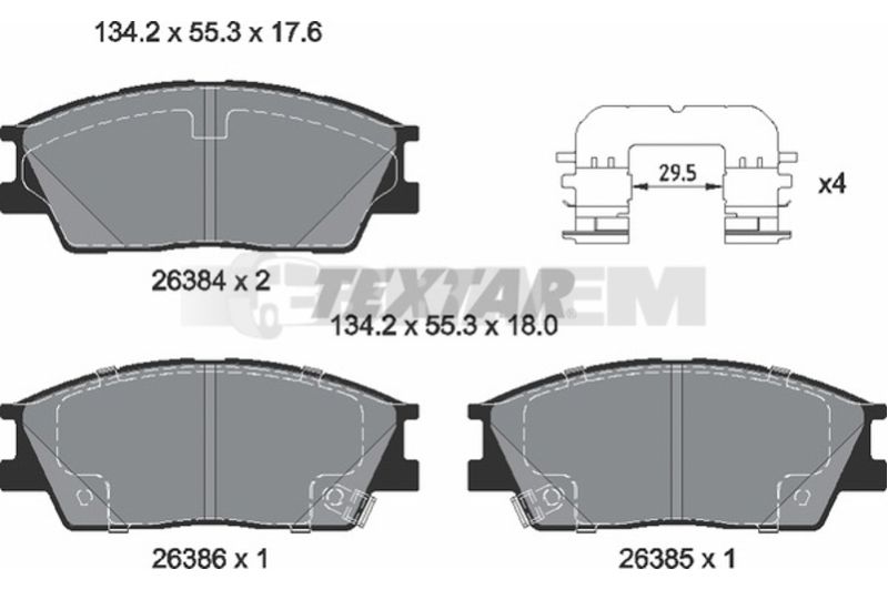 Lkw- und Busersatzteile - Bremssystem - Scheibenbremse und Trommelbremse - Scheibenbremsbelagsatz - TEX2638401