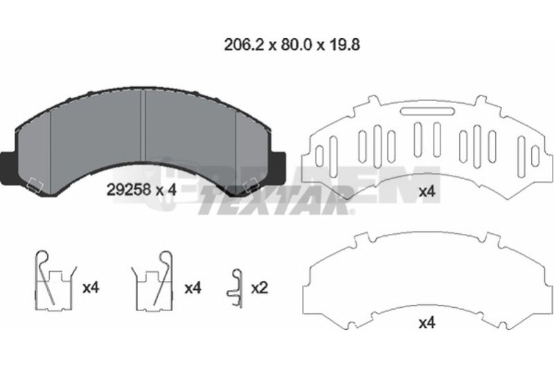 Lkw- und Busersatzteile - Bremssystem - Scheibenbremse und Trommelbremse - Scheibenbremsbelagsatz - TEX2925601