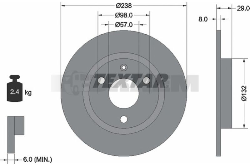 Lkw- und Busersatzteile - Bremssystem - Scheibenbremse und Trommelbremse - Bremsscheibe - TEX92038500