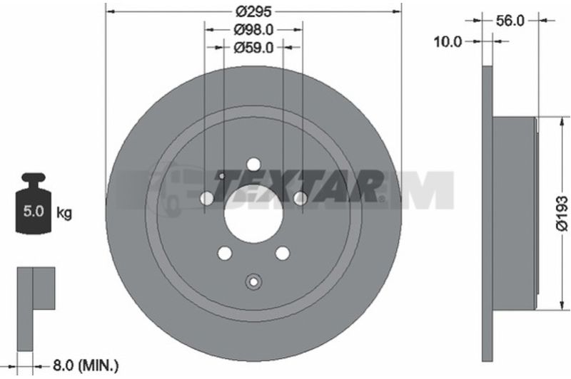 Lkw- und Busersatzteile - Bremssystem - Scheibenbremse und Trommelbremse - Bremsscheibe - TEX92074100