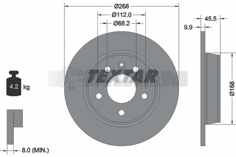 Lkw- und Busersatzteile - Bremssystem - Scheibenbremse und Trommelbremse - Bremsscheibe - TEX92074303