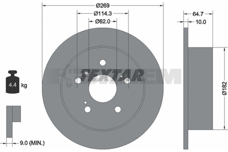 Lkw- und Busersatzteile - Bremssystem - Scheibenbremse und Trommelbremse - Bremsscheibe - TEX92078603