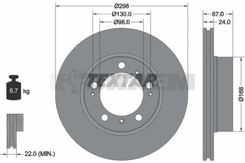 Lkw- und Busersatzteile - Bremssystem - Scheibenbremse und Trommelbremse - Bremsscheibe - TEX92088503