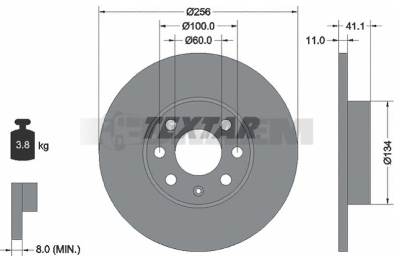 Lkw- und Busersatzteile - Bremssystem - Scheibenbremse und Trommelbremse - Bremsscheibe - TEX92091700