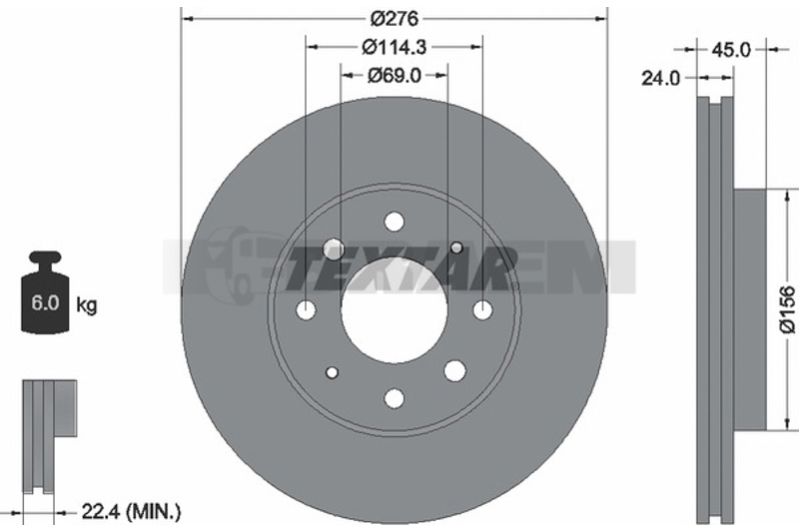 Lkw- und Busersatzteile - Bremssystem - Scheibenbremse und Trommelbremse - Bremsscheibe - TEX92110500