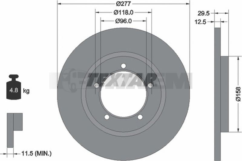 Lkw- und Busersatzteile - Bremssystem - Scheibenbremse und Trommelbremse - Bremsscheibe - TEX92114100