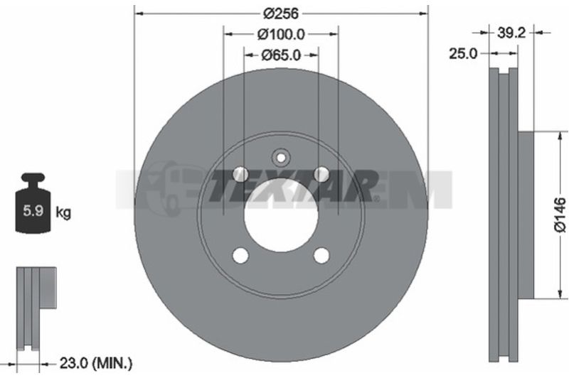 Lkw- und Busersatzteile - Bremssystem - Scheibenbremse und Trommelbremse - Bremsscheibe - TEX92128300