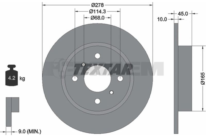 Truck and bus spare parts - Brake system - Brake discs and brake drums - Brake disc - TEX92128700