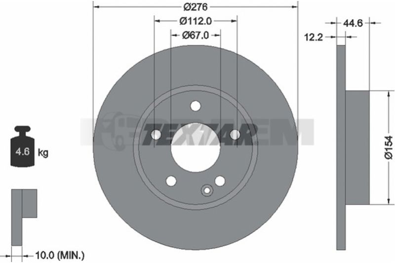 Lkw- und Busersatzteile - Bremssystem - Scheibenbremse und Trommelbremse - Bremsscheibe - TEX92131803