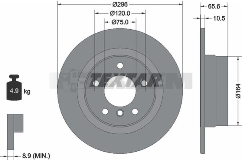 Lkw- und Busersatzteile - Bremssystem - Scheibenbremse und Trommelbremse - Bremsscheibe - TEX92133103