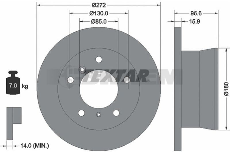 Lkw- und Busersatzteile - Bremssystem - Scheibenbremse und Trommelbremse - Bremsscheibe - TEX92137603