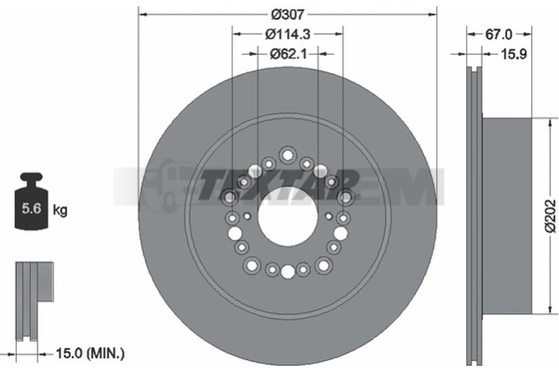 Lkw- und Busersatzteile - Bremssystem - Scheibenbremse und Trommelbremse - Bremsscheibe - TEX92150400