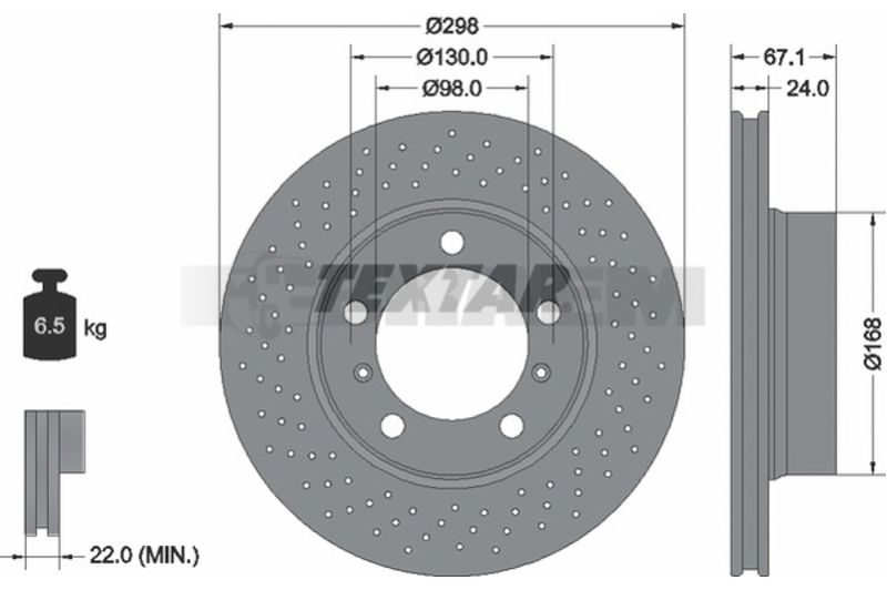 Lkw- und Busersatzteile - Bremssystem - Scheibenbremse und Trommelbremse - Bremsscheibe - TEX92165105