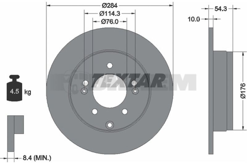 Lkw- und Busersatzteile - Bremssystem - Scheibenbremse und Trommelbremse - Bremsscheibe - TEX92166600