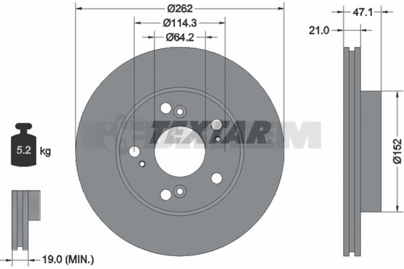 Lkw- und Busersatzteile - Bremssystem - Scheibenbremse und Trommelbremse - Bremsscheibe - TEX92175803