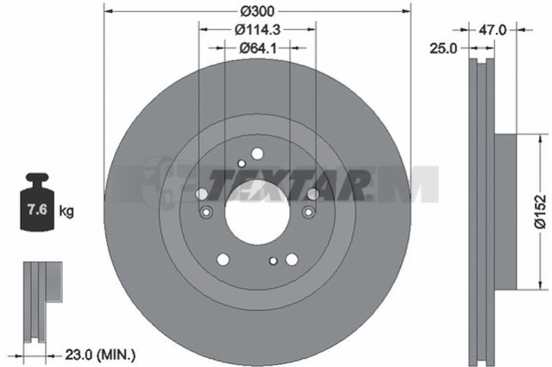 Lkw- und Busersatzteile - Bremssystem - Scheibenbremse und Trommelbremse - Bremsscheibe - TEX92177903