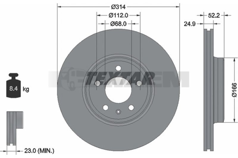 Truck and bus spare parts - Brake system - Brake discs and brake drums - Brake disc - TEX92182003