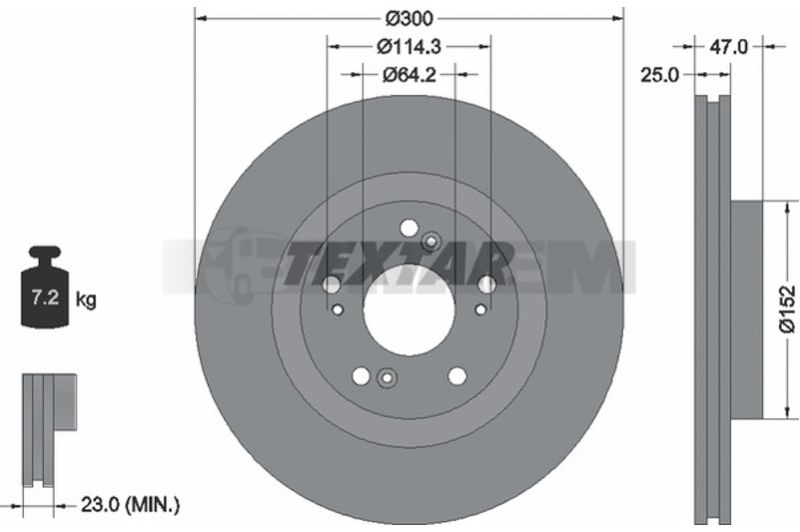 Lkw- und Busersatzteile - Bremssystem - Scheibenbremse und Trommelbremse - Bremsscheibe - TEX92186503