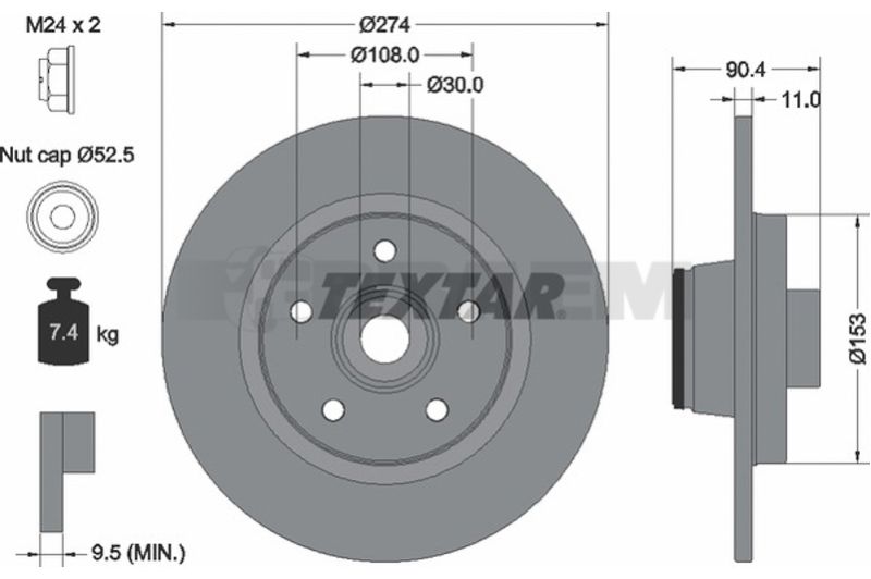Lkw- und Busersatzteile - Bremssystem - Scheibenbremse und Trommelbremse - Bremsscheibe - TEX92196203