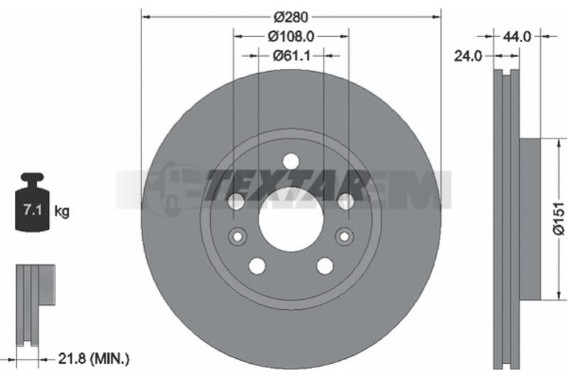 Lkw- und Busersatzteile - Bremssystem - Scheibenbremse und Trommelbremse - Bremsscheibe - TEX92196803