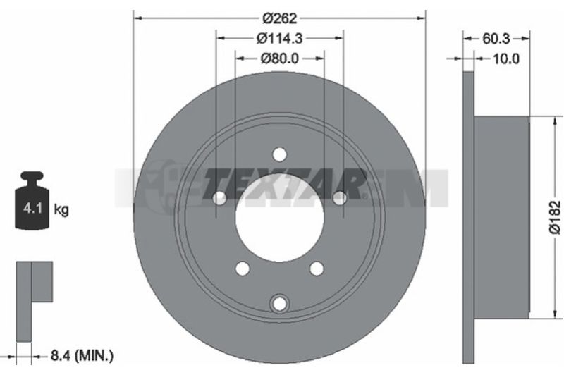 Lkw- und Busersatzteile - Bremssystem - Scheibenbremse und Trommelbremse - Bremsscheibe - TEX92202903