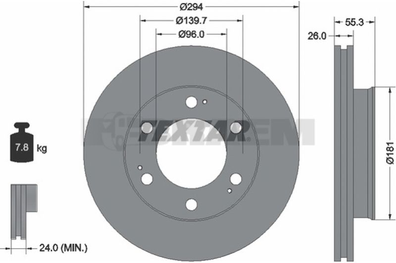 Truck and bus spare parts - Brake system - Brake discs and brake drums - Brake disc - TEX92229003