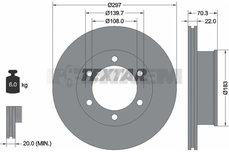 Truck and bus spare parts - Brake system - Brake discs and brake drums - Brake disc - TEX92235100