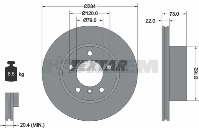 Lkw- und Busersatzteile - Bremssystem - Scheibenbremse und Trommelbremse - Bremsscheibe - TEX92238403