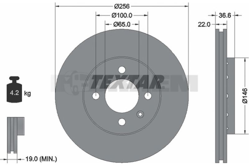 Lkw- und Busersatzteile - Bremssystem - Scheibenbremse und Trommelbremse - Bremsscheibe - TEX92239403