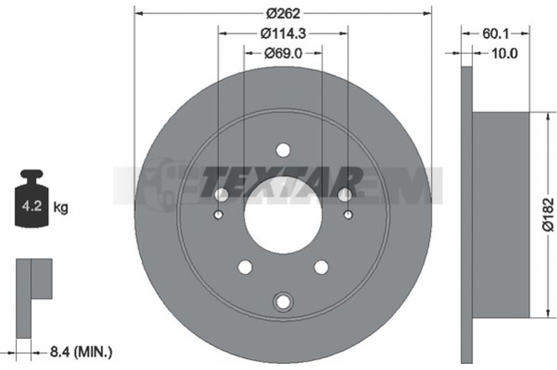 Lkw- und Busersatzteile - Bremssystem - Scheibenbremse und Trommelbremse - Bremsscheibe - TEX92269403