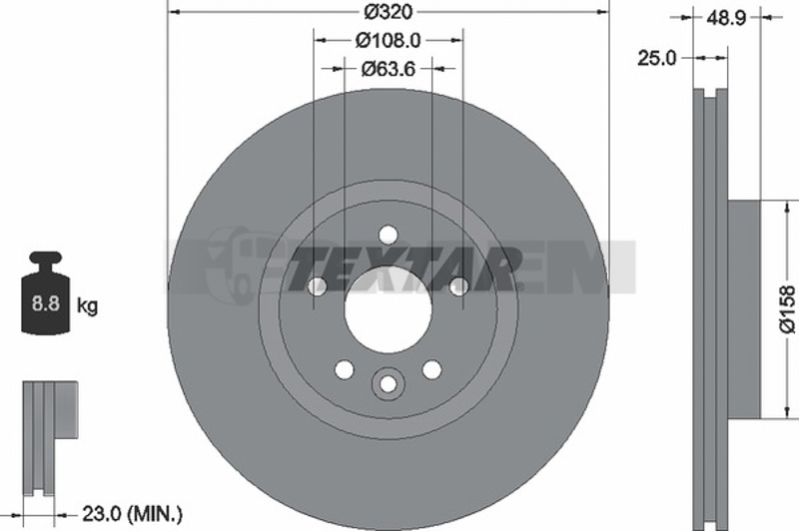 Truck and bus spare parts - Brake system - Brake discs and brake drums - Brake disc - TEX92282103