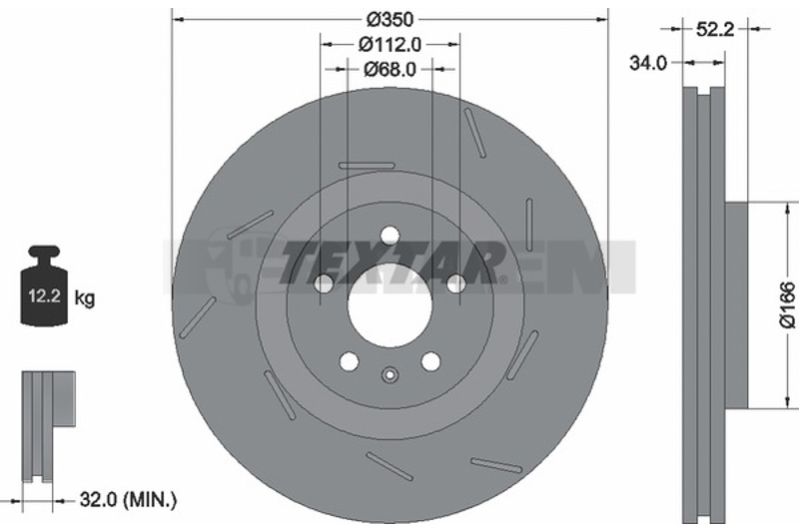 Lkw- und Busersatzteile - Bremssystem - Scheibenbremse und Trommelbremse - Bremsscheibe - TEX92319105